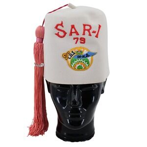 Vintage Shrine Fez Hat SAR-I 79 Sarasota FL Tassel Lodgecore Collectible